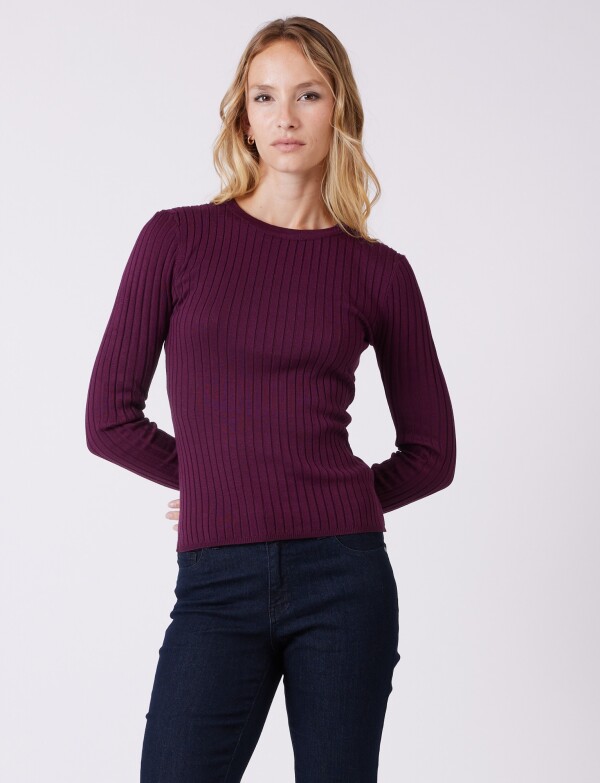 Buzo Punto Rib VIOLETA