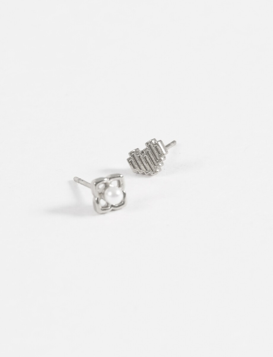 Caravanas acero pin cute - plateado 