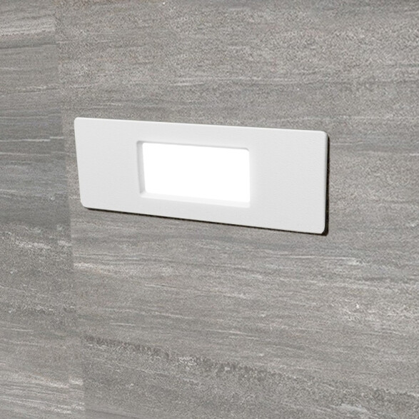 Luminaria de embutir rectangular gris 4W cálida IP55 FL0922