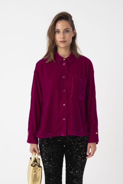 Camisa con bolsillos delantero Violeta