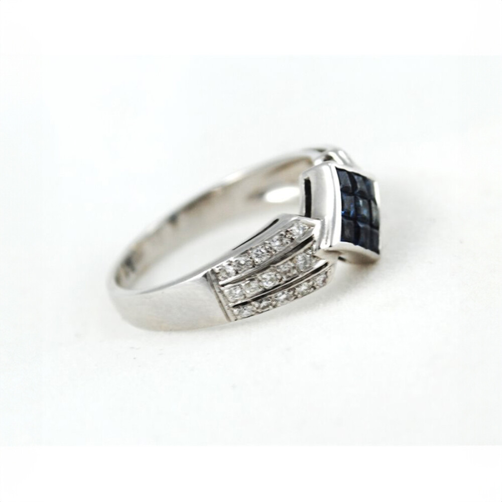Anillo Oro 18K Con Brillantes Y Zafiros Anillo Oro 18K Con Brillantes Y Zafiros