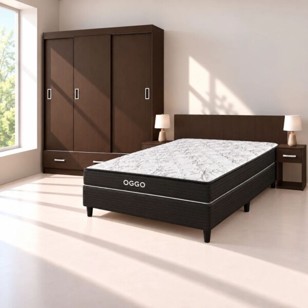 COMBO DORMITORIO - SOMMIER SUPER MEGA 2 PLAZAS + ROPERO 3 PUERTAS CORREDIZAS + RESPALDO + 2 MESAS DE LUZ COMBO DORMITORIO - SOMMIER SUPER MEGA 2 PLAZAS + ROPERO 3 PUERTAS CORREDIZAS + RESPALDO + 2 MESAS DE LUZ