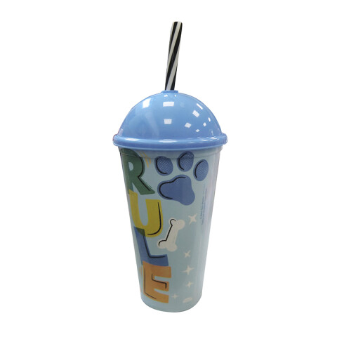 Vaso Plástico Milk Shake con Pajita Paw Patrol 500 ml CHASE Y RUBBLE