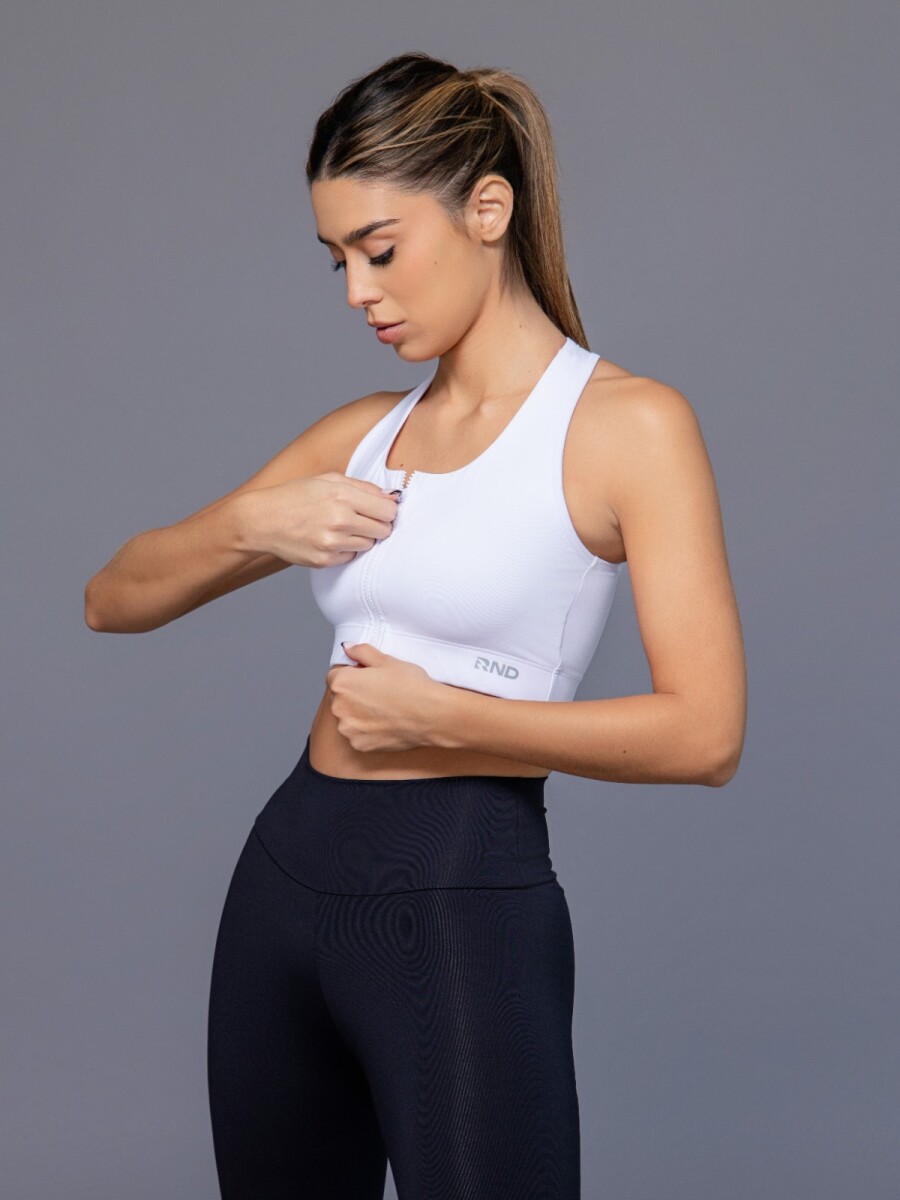 Top con Cierre. - Blanco 