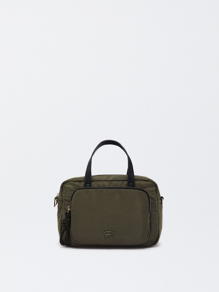 Bolso Tote De Nylon caqui