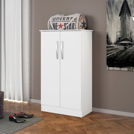 ZAPATERA 2 PUERTAS ORGANIZADOR CON ESTANTES INTERNOS BLANCO