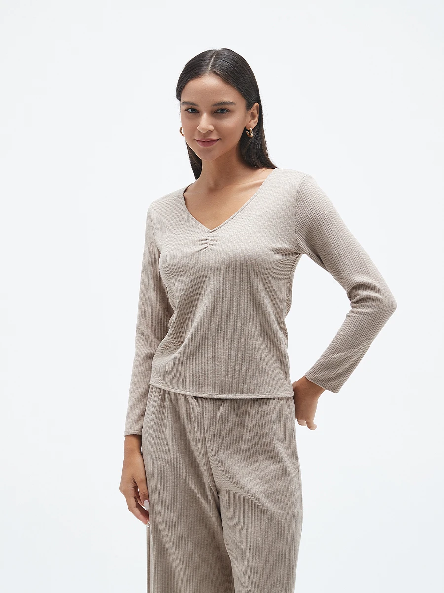 REMERA BÁSICA MANGO - BEIGE OSCURO 