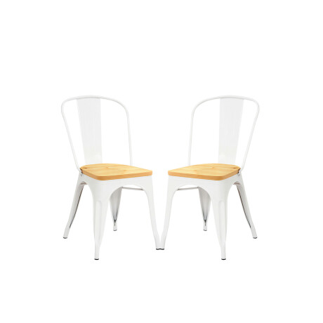 Silla Tolix Metálica pack 2 unidades Vintage Blanco