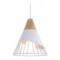 Lampara Nordica Conica Metal Y Madera Columbus Blanco