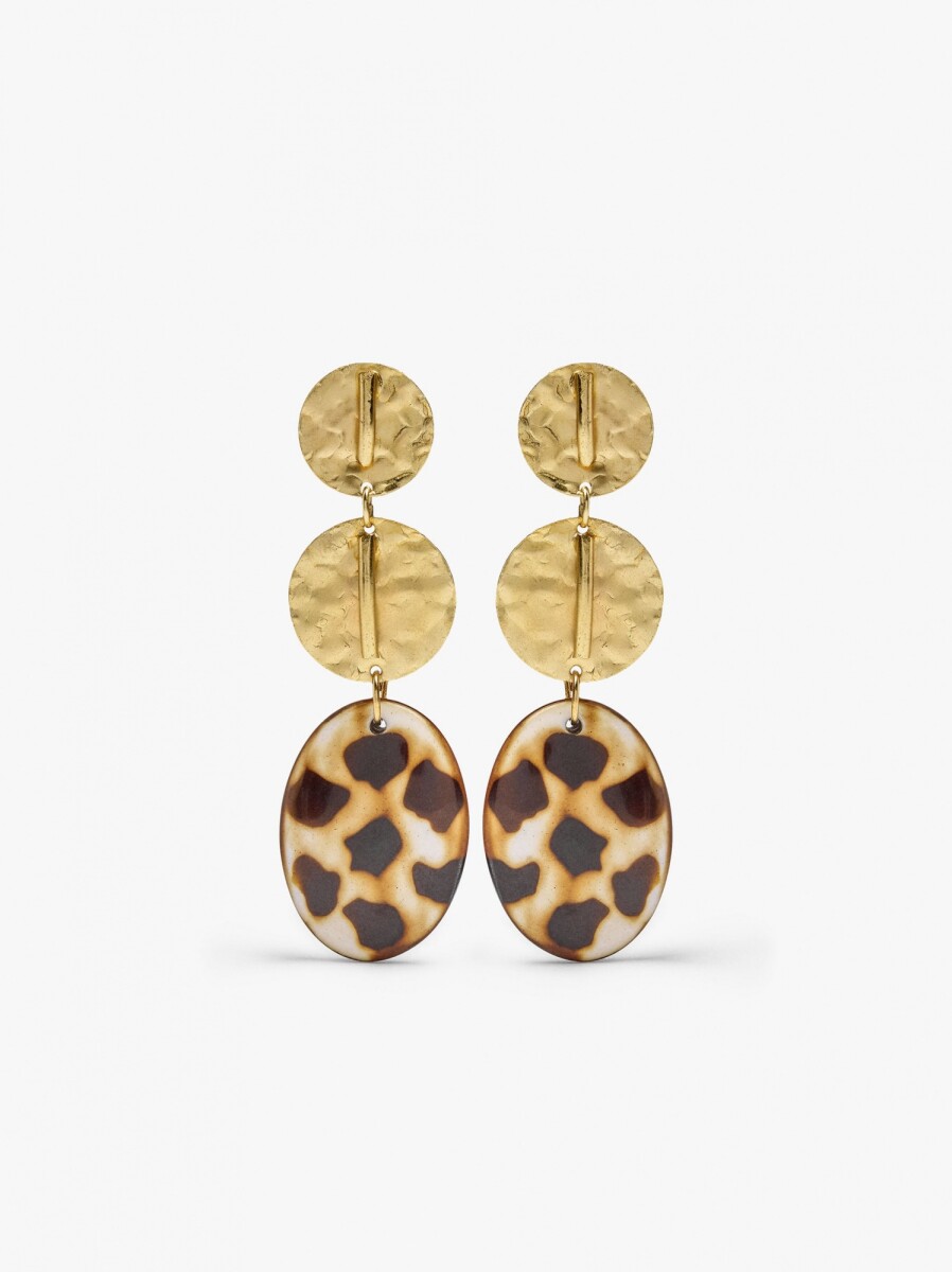 Pendientes Maxi Con Forma Ovalada Largos - dorado 
