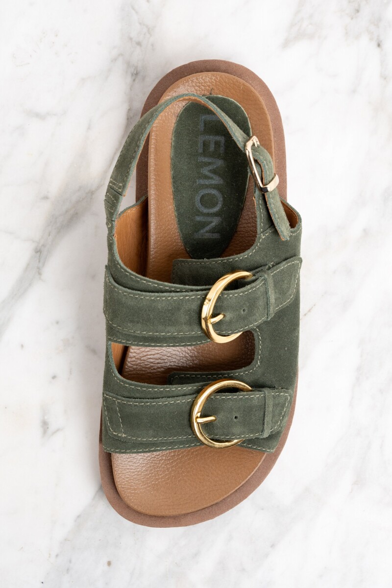 Sandalia Gamuza Verde