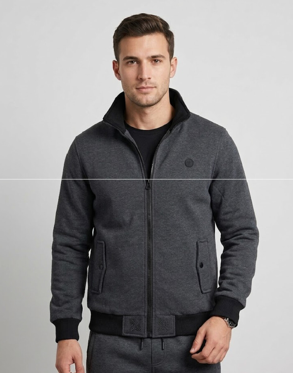 CAMPERA FELPA QINGDAO - GRIS OSCURO 