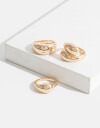Sets Anillos Metal Set De Anillos Gota Chunky - Dorado