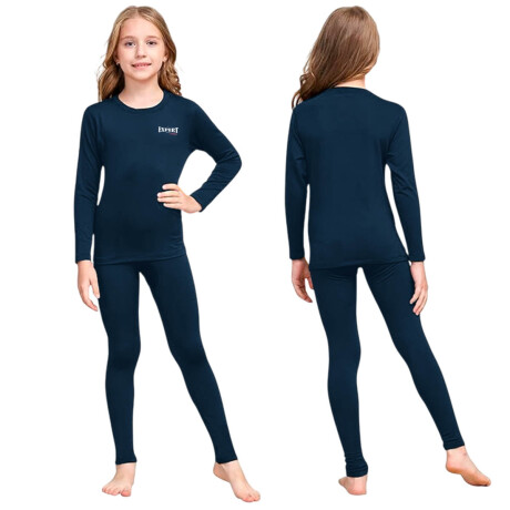 Conjunto Deportivo Camiseta termica Calza Niños X3 Azul