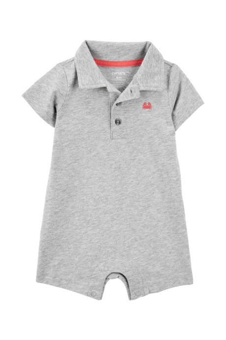Monito corto polo de algodón, gris Sin color