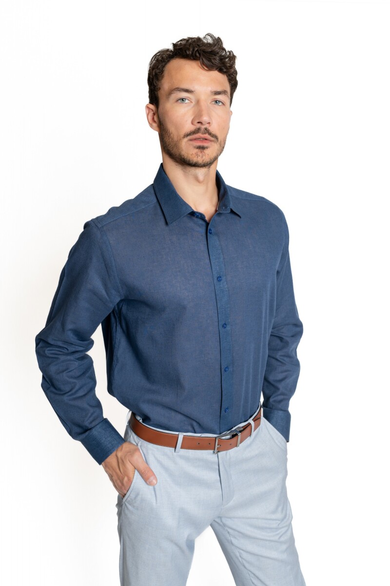 Camisa Lino-Cotton Guarnieri NAVY