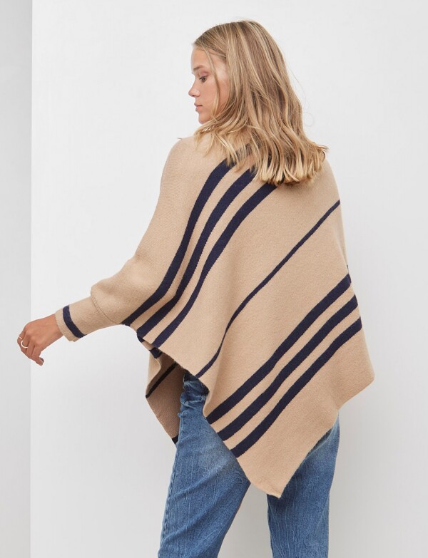 Poncho Lineas TOSTADO/MULTI