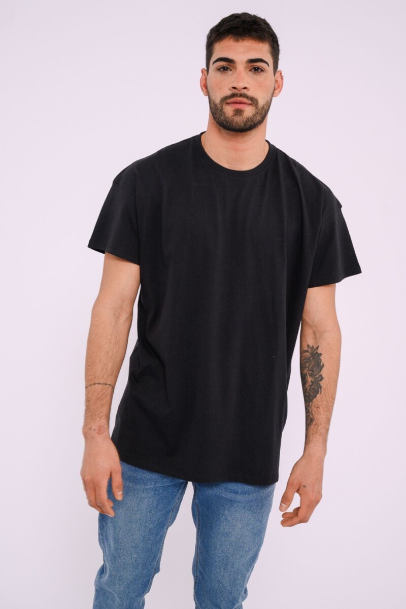 Remera oversize manga corta Negro