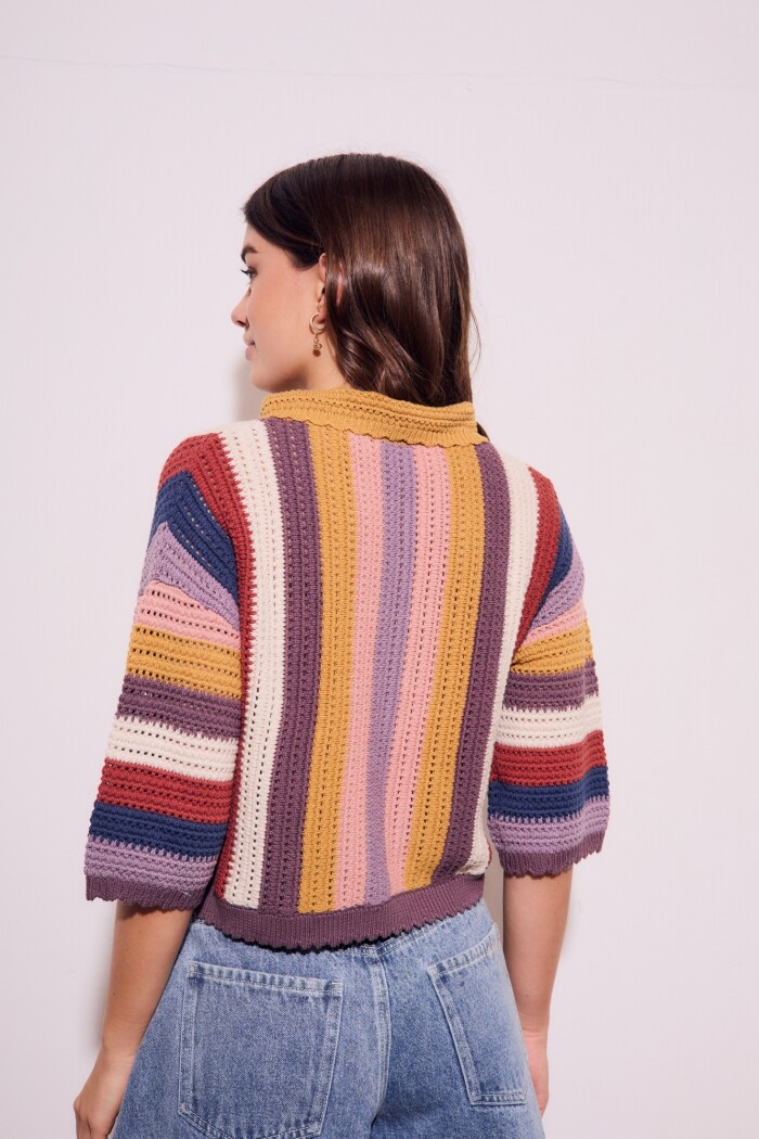 Camisa Crochet Rayada Multi