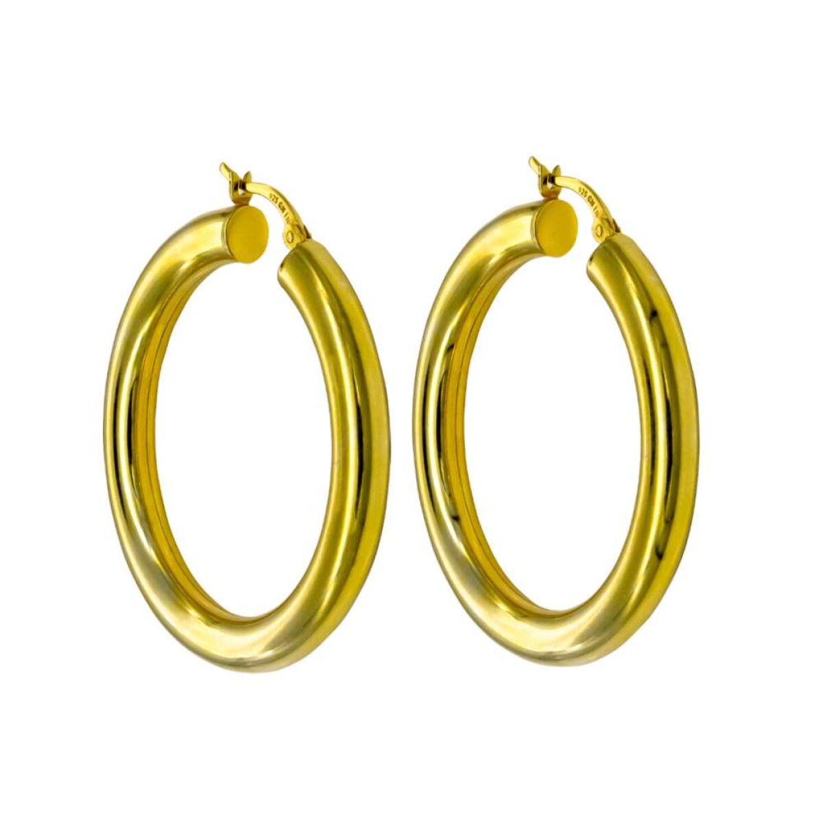 Par de aros de plata 925 - Baño De Oro Amarillo 