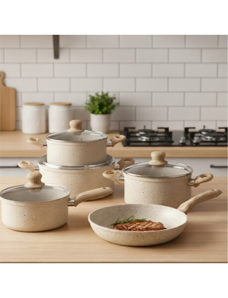 OLLA ANTIADHERENTE ALUM. 20X9CM 2.8L APTO INDUC. BEIGE OLLA ANTIADHERENTE ALUM. 20X9CM 2.8L APTO INDUC. BEIGE