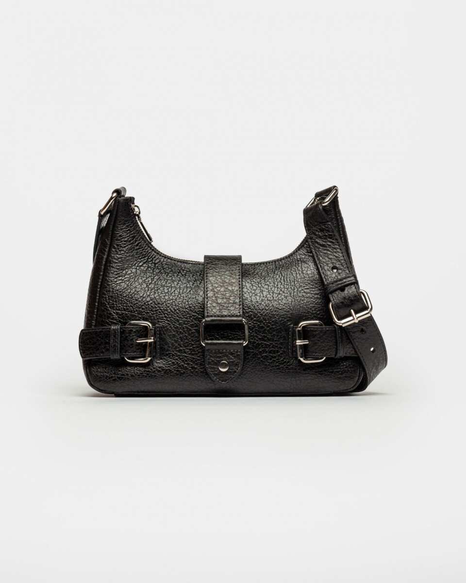 Cartera al Hombro The Noisy Gang En Cuero Graneado - Negro 