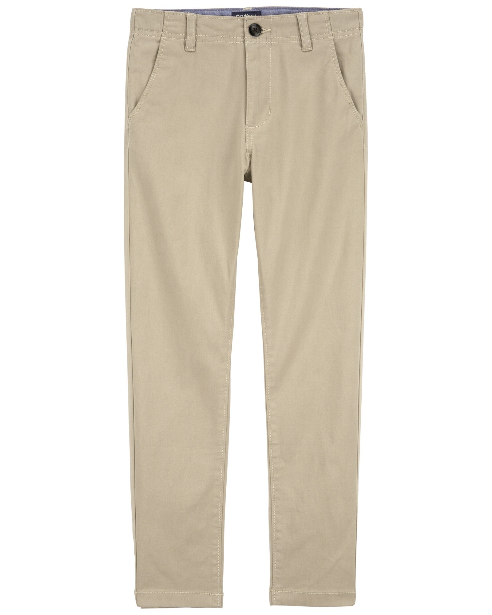 Pantalón de algodón, clásico, ajustado Sin color