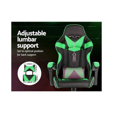 Silla Gamer Lumax Modelo ROM Negro/Verde