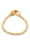 PULSERA DE BOLAS PEQUEÑAS BAÑADO EN ORO 18K CON MOSQUETÓN ENTRELAZADO Pulsera