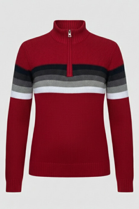 SWEATER NILO CON MEDIO CIERRE RUSTY Bordeaux