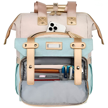Mochila Maternal Laptop Antirrobo Urbano Portátil Beige
