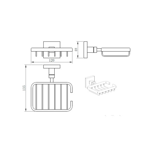 JABONERA METALICA DE PARED BRILLANTE MANCHESTER CROMO CROMO