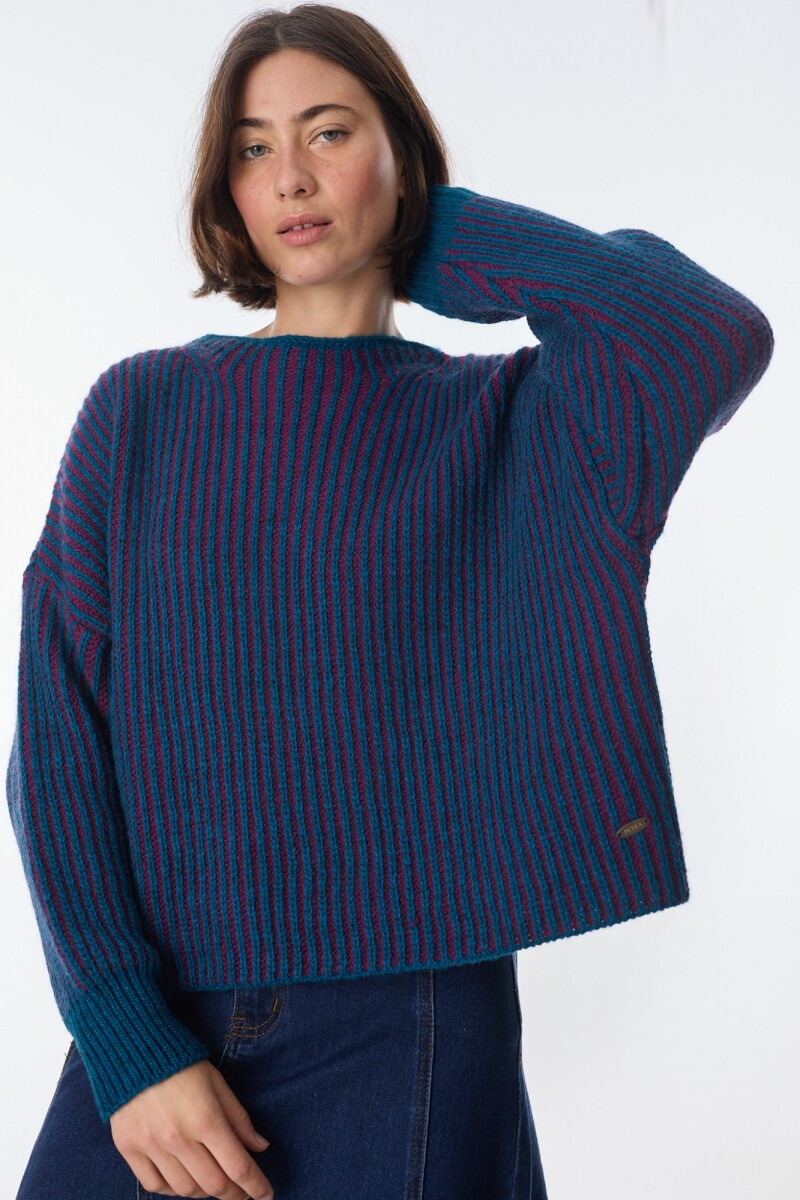 Sweater Astral - Petroleo/Magenta 