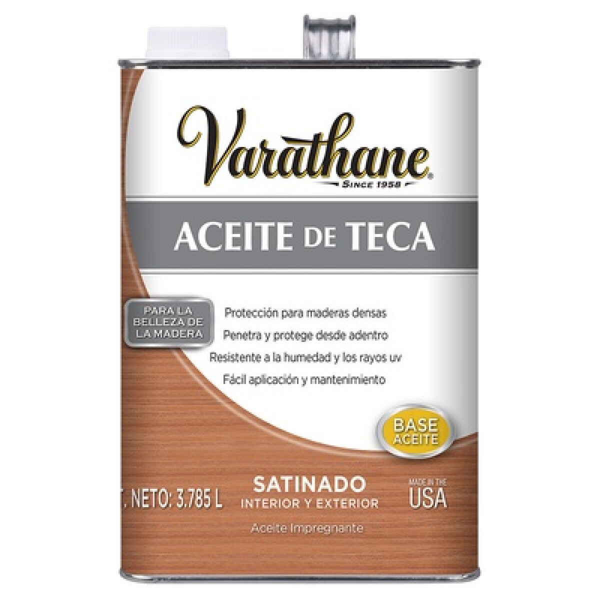 Aceite de teca - 3.76L interior - exterior Varathane 