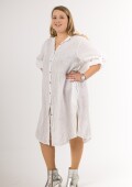 Vestido camisero 100% lino pesante Made in Italia Vestido camisero 100% lino pesante Made in Italia