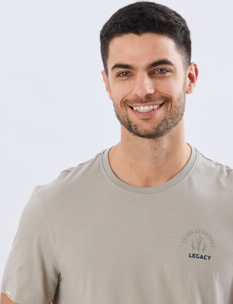 REMERA ESTAMPADA DE ALGODÓN Khaki
