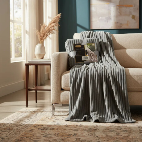 Manta Polar Velvet Fleece Frazada Pana Terciopelo 127x152cm Gris