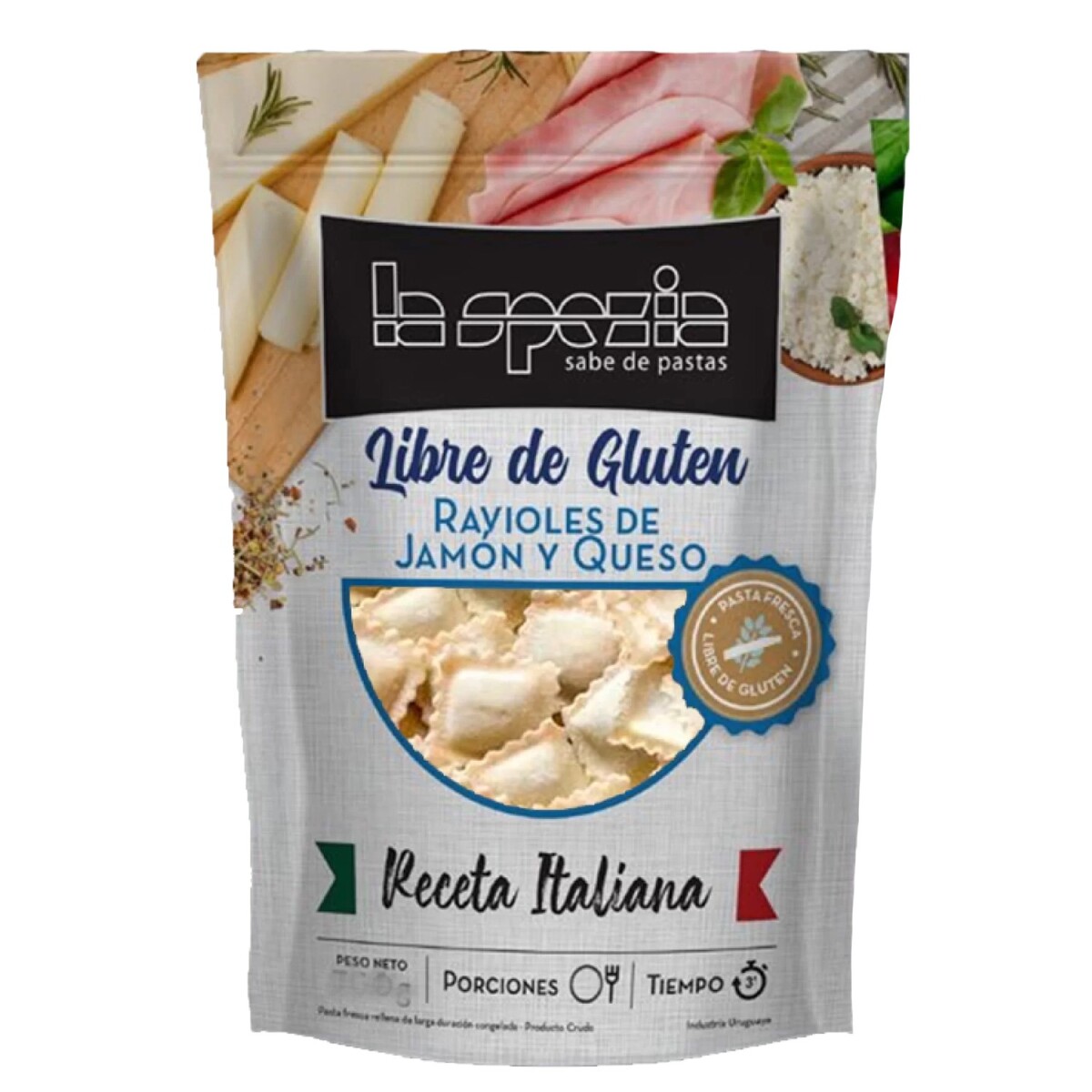 Ravioles de Jamón y Queso Sin Gluten La Spezia 350 Grs 