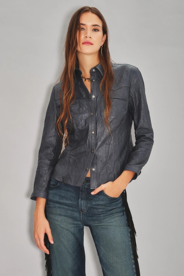 Camisa Bellota Cuero Azul