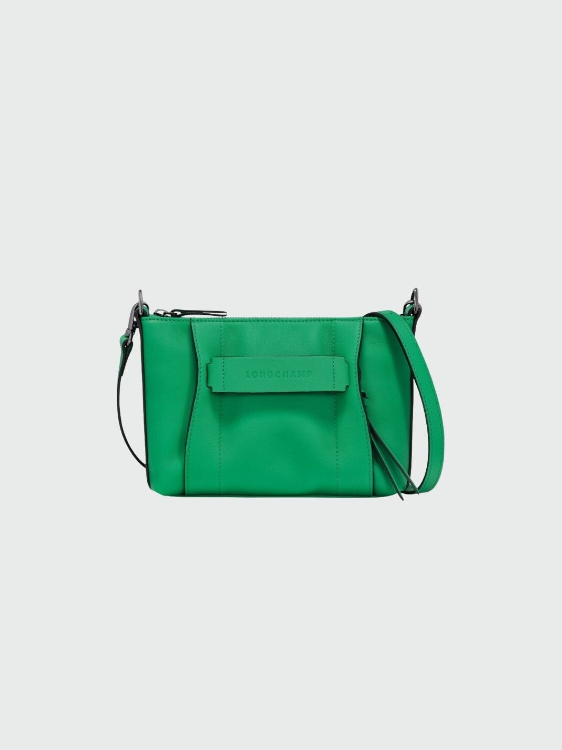 Longchamp -Cartera de cuero con correa extraible, 3D Verde