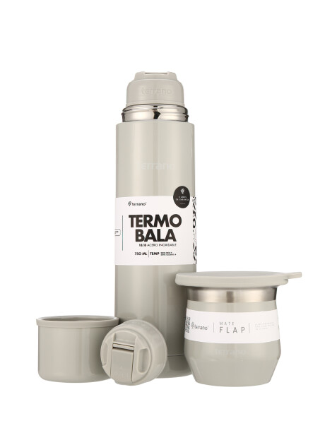 Kit Acero Bala Metalizado - 750mL + Mate Flap Oliva