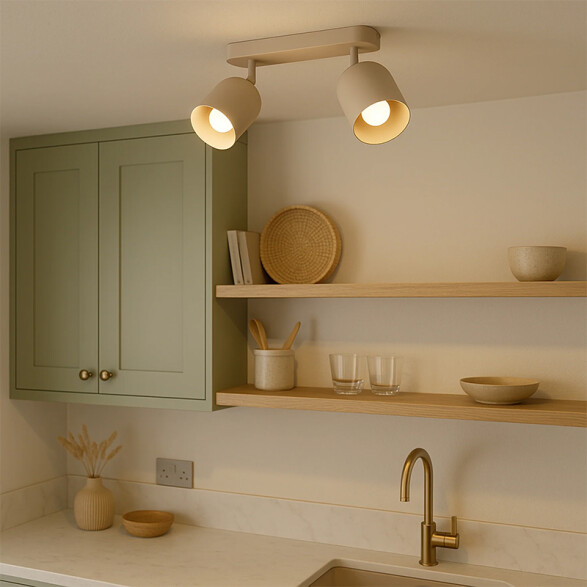 Aplique e pared acero beige 2xE14 EG6172