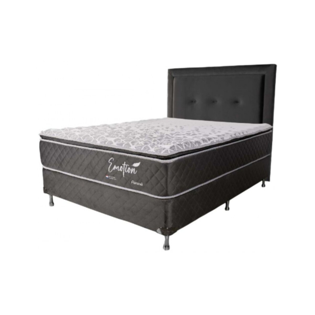 Sommier Parana Emotion 160X200 Gris (Base + Colchón + Cabecera) 