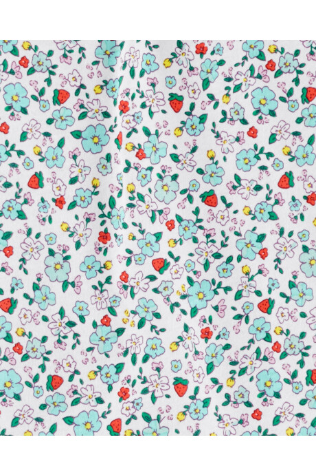 Body de algodón, manga corta, diseño floral Sin color