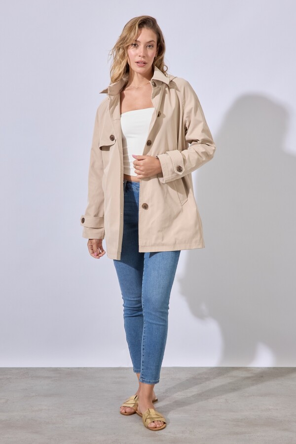 Gabardina Botones BEIGE