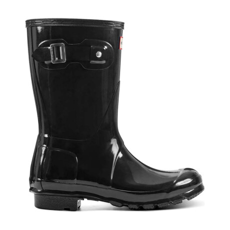 Hunter Bota De Lluvia Original Caña Corta Brillosa Mujer Negro-Negro