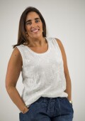 Musculosa bordada básica blanca Musculosa bordada básica blanca