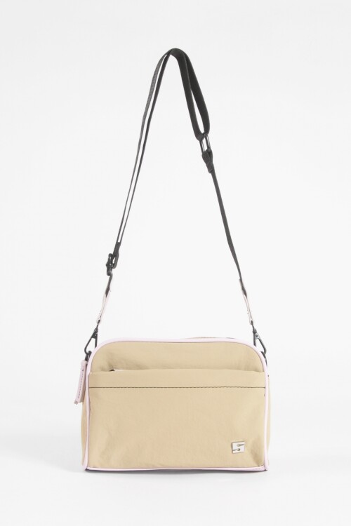 Bandolera doble cierre beige