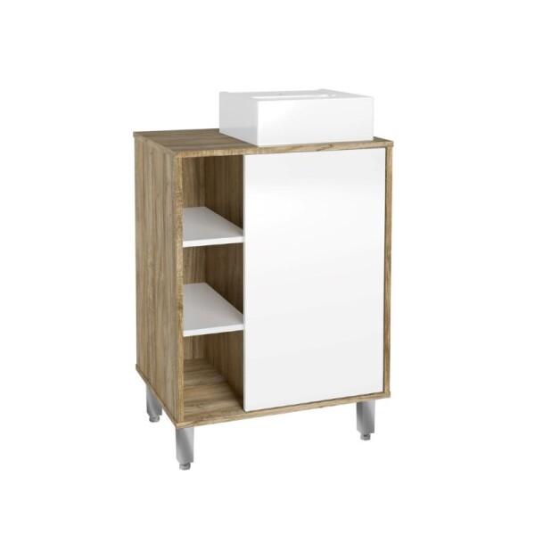 MUEBLE DE BAÑO 60 CM LEBLON SIN BACHA - BLANCO/CARTAGENA MUEBLE DE BAÑO 60 CM LEBLON SIN BACHA - BLANCO/CARTAGENA