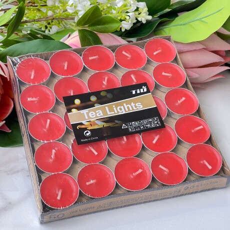 Juego De 50 Velas Decorativas Roja Juego De 50 Velas Decorativas Roja